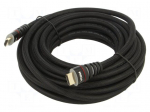 Cable | HDMI plug,both sides | PVC | textile | HDMI 1.4 | 10m | black