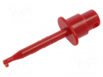 Clip-on probe | hook type | 1A | 60VDC | red | 2mm | Overall len: 55.5mm