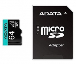 MEMORY MICRO SDXC 64GB W/ADAP./AUSDX64GUI3V30SA2-RA1 ADATA