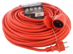 Extension lead | 3x2.5mm2 | 40m | rubber | red | Sockets no: 1 | 16A