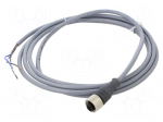 Cable: for sensors/automation | M12 | PIN: 4 | straight | 2m | plug | 3A