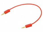 Test lead | 60VDC | 30VAC | 10A | banana plug 2mm,both sides | red