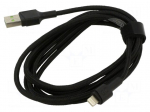 Cable | USB 2.0 | Apple Lightning plug,USB A plug | 0.3m | black