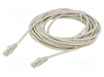 Patch cord | U/UTP | Cat: 5e | RJ45 plug,both sides | CCA | 15m | grey
