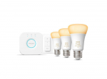 Philips Hue baltie toņi 8W A60 E27 gudrā spuldze 3komplekts sw EU 929002468403 8719514291232