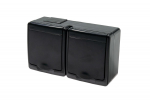 BETA surface socket 2-gang with grounding black IP44 UV protection 230V