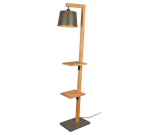 Trio-Lighting Rodrigo  E27 antique steel/wood stāvlampa