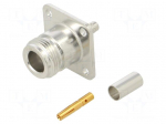 Connector: N | socket | female | straight | 50&Omega; | crimped | gold-plated