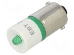 LED lamp | green | BA9S,T10 | 24&divide;30VDC | plastic | -20&divide;60&deg;C