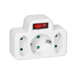 Uued tooted // Rozgałęźnik 1x2P+Z (Schuko), 2x2P/II z włącznikiem, biały