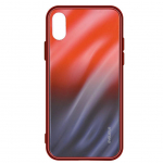Back panel cover Evelatus Samsung Galaxy A70 Water Ripple Gradient Color Anti-Explosion Tempered Glass Case Gradient Red-Black