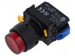 Switch: push-button | 22mm | Stabl.pos: 2 | NO | red | LED | IP65 | YW | Pos: 2