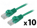 Patch cord | U/UTP | Cat: 6 | RJ45 plug,both sides | stranded | CCA | 1m
