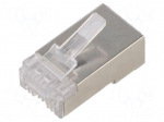 Connector: RJ45 | plug | PIN: 8 | Cat: 5e | shielded,pass through | 8p8c