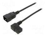 Cable | 3x1.5mm2 | IEC C19 female angled,IEC C20 male | PVC | 1m