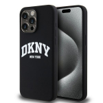 Back panel cover DKNY  DKNY Liquid Silicone White Printed Logo MagSafe iPhone 14 Pro Max Case - Black