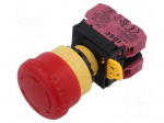 Switch: emergency stop | 22mm | Stabl.pos: 2 | NC x2 | red | LED | IP65