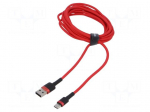 Cable | High Speed,USB 2.0 | USB A plug,USB C plug | 0.5m | red | 3A