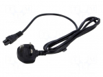 Cable | 3x0.75mm2 | BS 1363 (G) plug,IEC C5 female | PVC | 1.8m | 2.5A