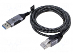 Cable | slim,USB 3.0 | RJ45 plug,USB A plug | nickel plated | 1.5m
