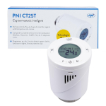 PNI CT25T intelligent thermostatic head for radiator, connects wirelessly with PNI CT25WIFI Hub with Internet control, Tuya Smart mobile application
