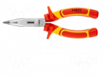 Pliers | insulated,straight,half-rounded nose,universal | 180mm