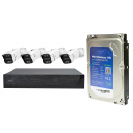 PNI House IPMAX POE 3 video surveillance kit, NVR with 4 POE ports with 4 3MP IP cameras, outdoor and PNI SafeHouse 1TB HDD included