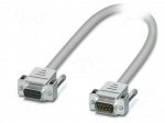 Cable | D-Sub 9pin socket,D-Sub 9pin plug | PVC | Len: 1m | grey | IP54