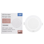 PNI D-Light CL2524 24W LED spotlight, recessed, round 29 cm, 6400K, 230V power supply, 2640 lm, cool white