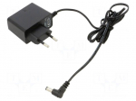 Power supply: switching | mains,plug-in | 15VDC | 1A | 15W | 84% | angled