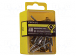 Rivet | aluminium | Rivet diam: 4.8mm | L.rivet: 12mm | 40pcs.