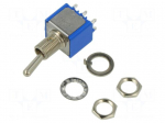 Switch: toggle | Pos: 2 | DPDT | ON-ON | 3A/250VAC | 4A/30VDC | 5000