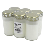 Candela Memorial Candles With Caps 6pcs White