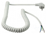 Cable | 3G1.5mm2 | CEE 7/7 (E/F) plug angled,cables | PVC | white