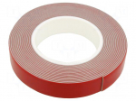 Tape: fixing | W: 25mm | L: 5.5m | Thk: 1.6mm | grey | 150&deg;C,max.230&deg;C