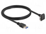 Cable | USB A plug,USB B micro plug 90&deg; up/down | 1m | black | 5Gbps