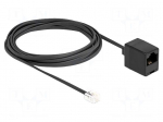 Cable: telephone | RJ11 plug,RJ45 socket | 3m | black | 28AWG