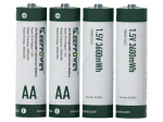 Re-battery: Li-Ion | AA | 1.5V | 2400mAh | blister | 4pcs.