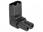 Adapter | IEC C7 female,IEC C8 male | angular | 2.5A | 250V