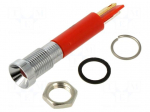Indicator: LED | recessed | red | &Oslash;8mm | IP67 | Q8 | brass | &Oslash;LED: 5mm | 80mcd