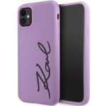 Karl Lagerfeld KLHCN61SKSVGU Silicone Signature Hardcase for iPhone 11 / Xr 6.1" / purple