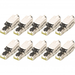 Digitus CAT.6a field plug STP dust cap/kink protection, pack of 10 (silver)