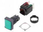 Switch: push-button | Stabl.pos: 1 | NC + NO | 16mm | green | none | Pos: 2