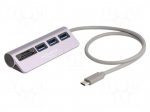Hub USB | memory card reader,USB A socket x3,USB C plug | PnP