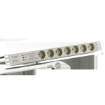 EFB 19" 1HE pistikupesade riba 7xCEE 7/3, &Uuml;SS, alumiinium hall