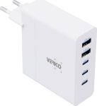 Verico laadija MOJO GaN 140W PD, 5-pordiline (USB-A ja USB-C) WH jaem&uuml;&uuml;k