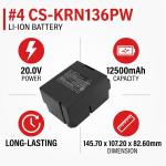 12500mAh Replacement Battery for Kress KA3010, KA3006, KA3210, KR136E, KR233E, KR136E, KR236E,KR133E, KR174E