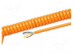 Wire: coiled | 4G1mm2 | unshielded | PUR | orange | 300/500V | 1m | 4m