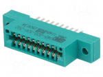 Card edge | PIN: 20 | soldered | on PCBs | gold-plated | 2.54mm