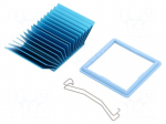Heatsink: extruded | grilled | BGA | blue | L: 45mm | W: 45mm | H: 17.5mm